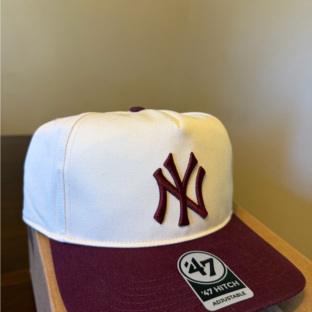 47 Brand NY Yankees White and Maroon Hat NEW